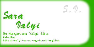 sara valyi business card
